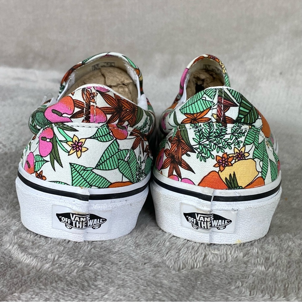 Vans Classic Slip-On Shoes Mens Size 6.5 Womens 8 Floral Canvas Skate Casual NEW - Picture 7 of 10